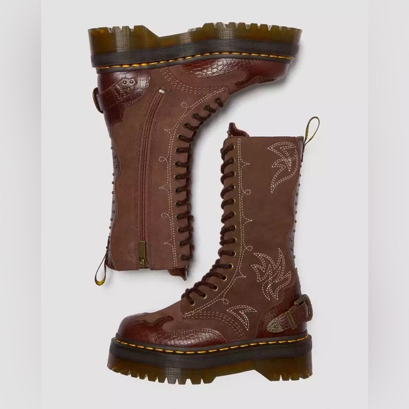 Dr. Martens 1B99 Gothic Americana Mid-Calf Platform Boots – Brown - US 5 Fits 6 - Picture 3 of 16